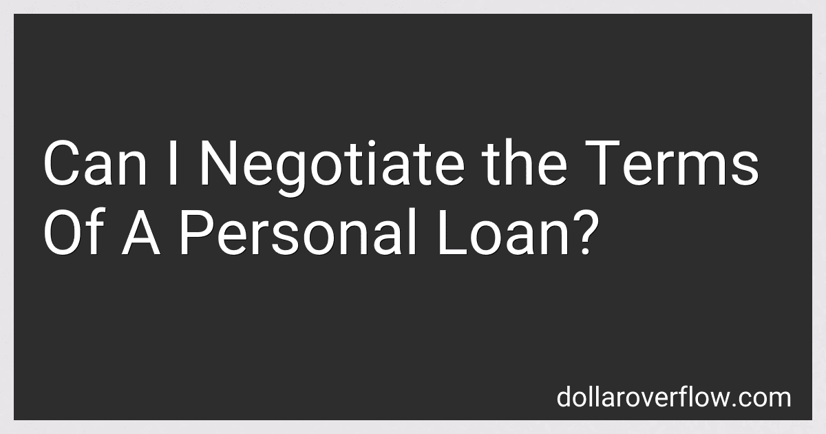 Can I Negotiate the Terms Of A Personal Loan? image