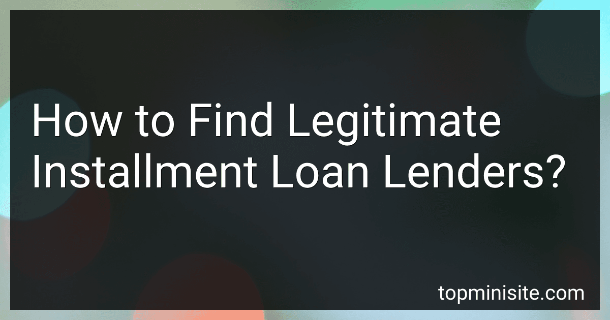 How to Find Legitimate Installment Loan Lenders? image
