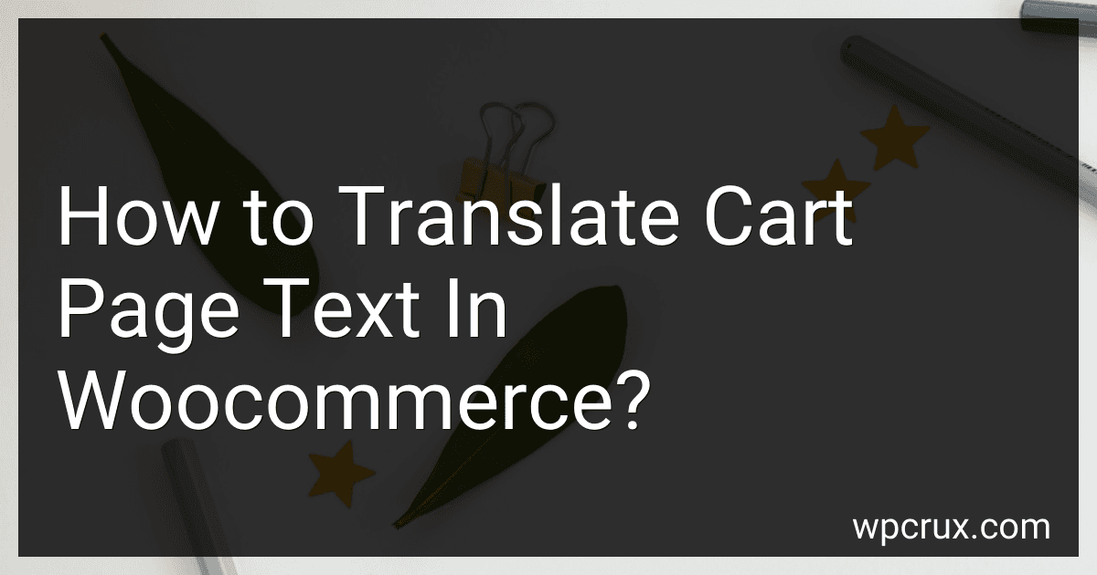 How to Translate Cart Page Text In Woocommerce? image