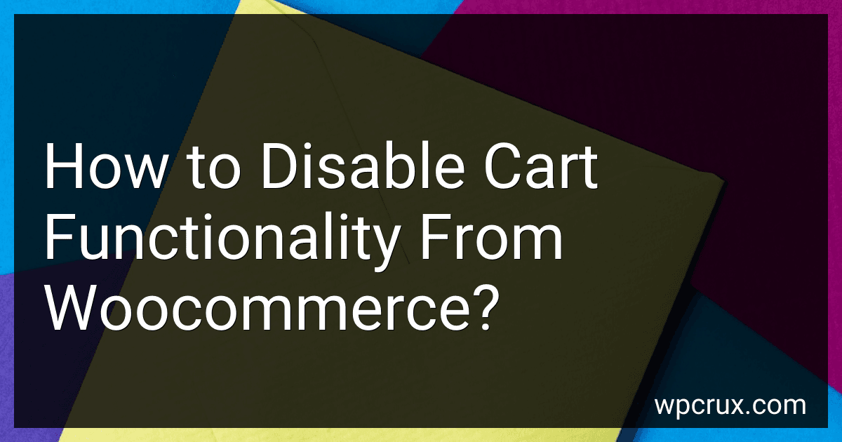 How to Disable Cart Functionality From Woocommerce? image