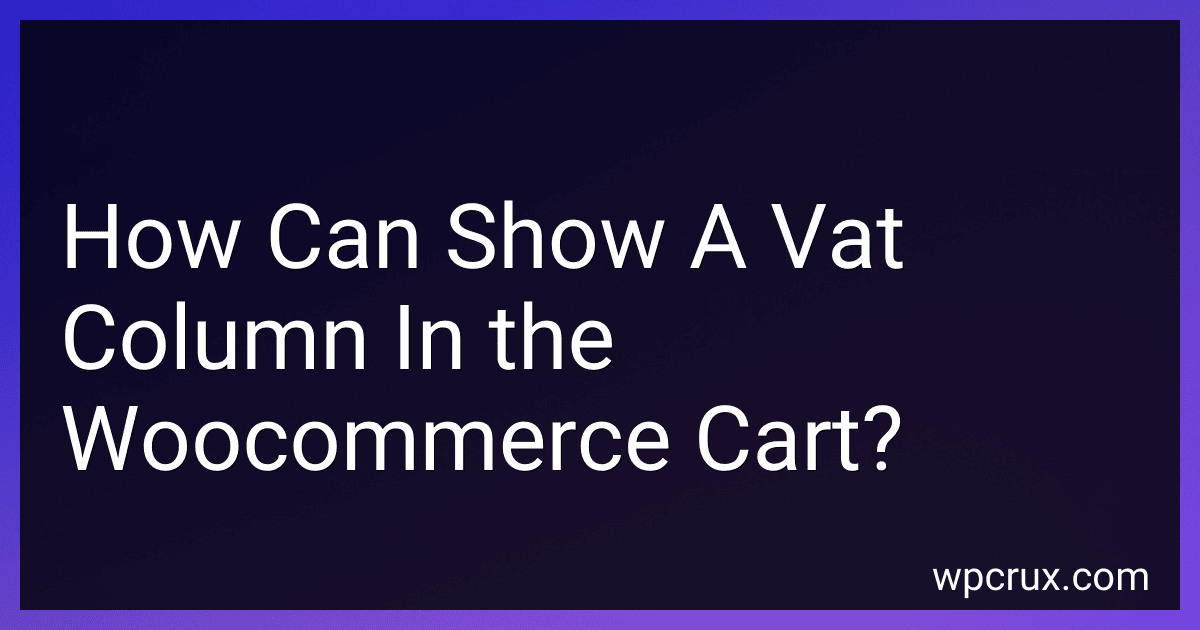How Can Show A Vat Column In the Woocommerce Cart? image