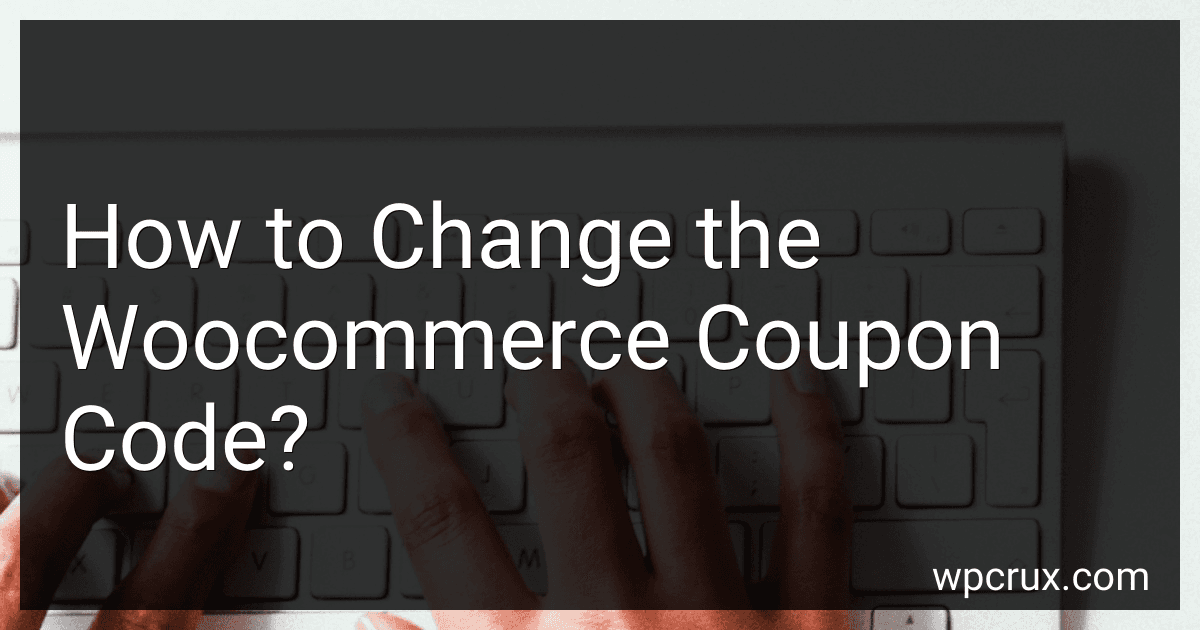 How to Change the Woocommerce Coupon Code? image