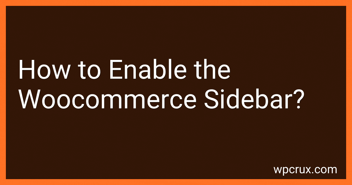 How to Enable the Woocommerce Sidebar? image