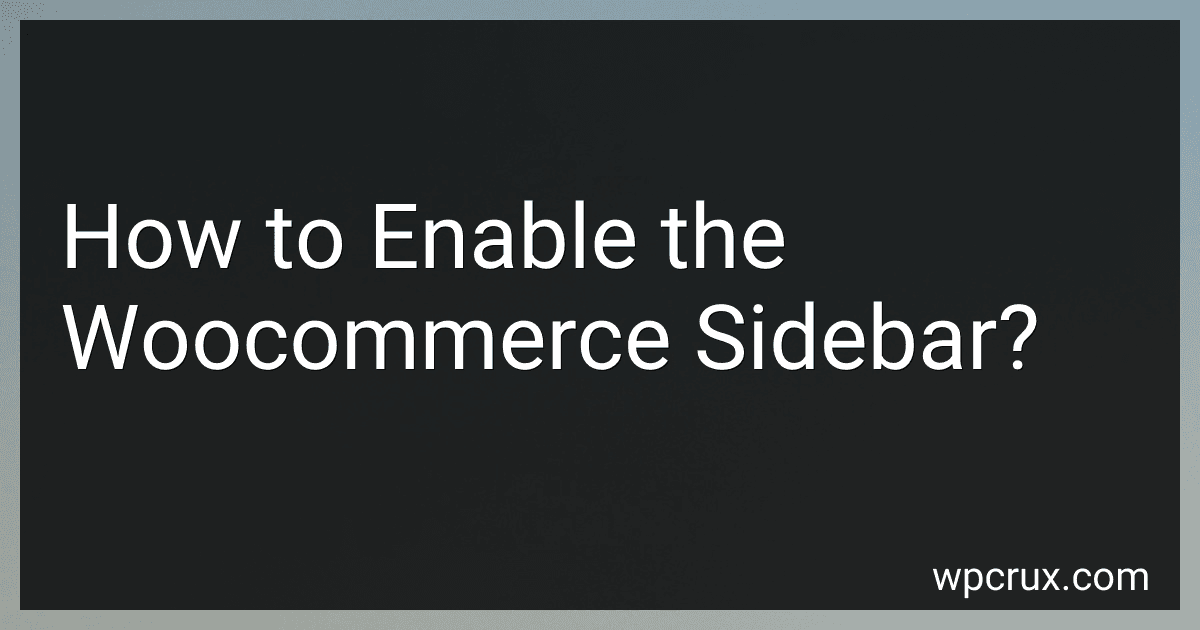 How to Enable the Woocommerce Sidebar? image