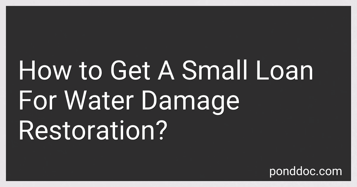 How to Get A Small Loan For Water Damage Restoration? image