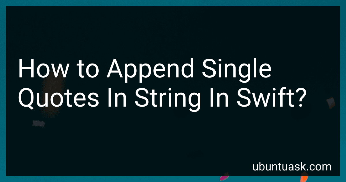 How to Append Single Quotes In String In Swift? image