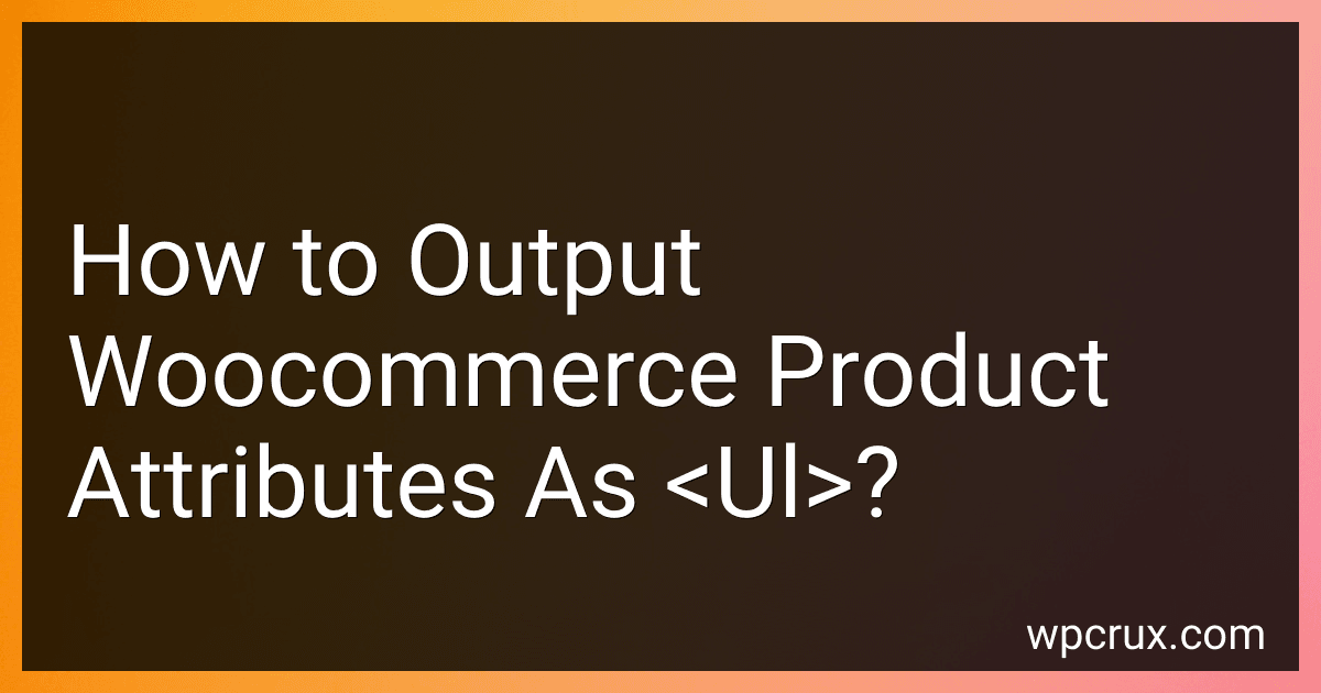 How to Output Woocommerce Product Attributes As <Ul>? image