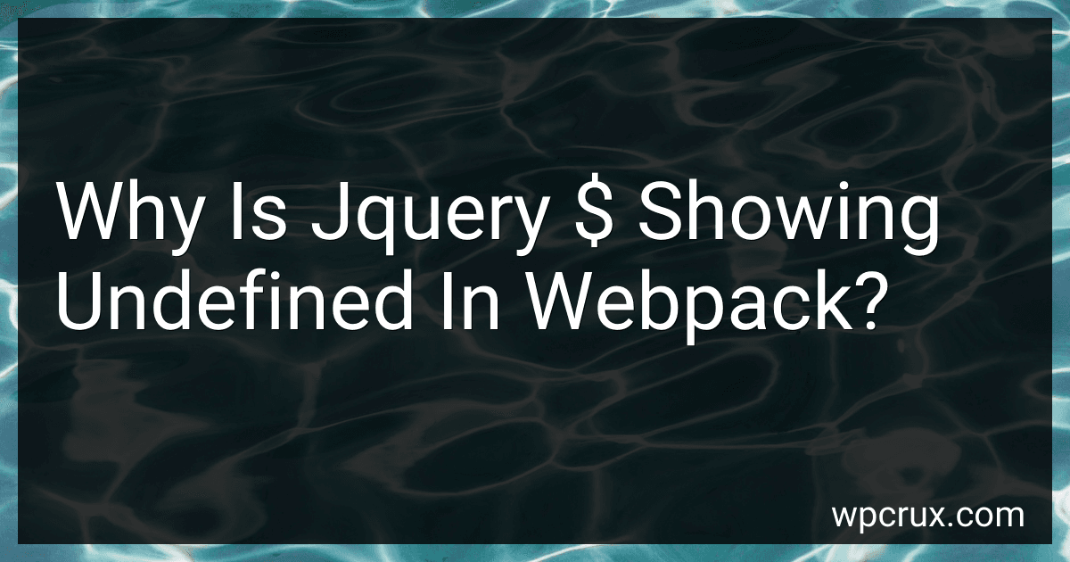 Why Is Jquery $ Showing Undefined In Webpack? image