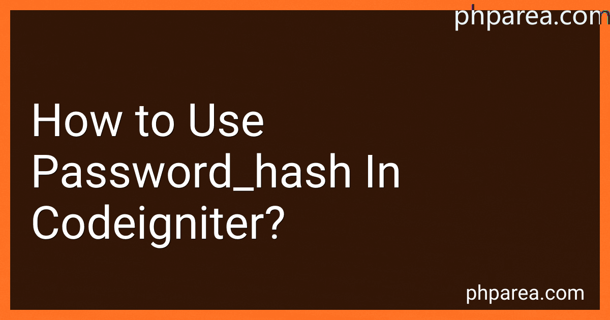 How to Use Password_hash In Codeigniter? preview