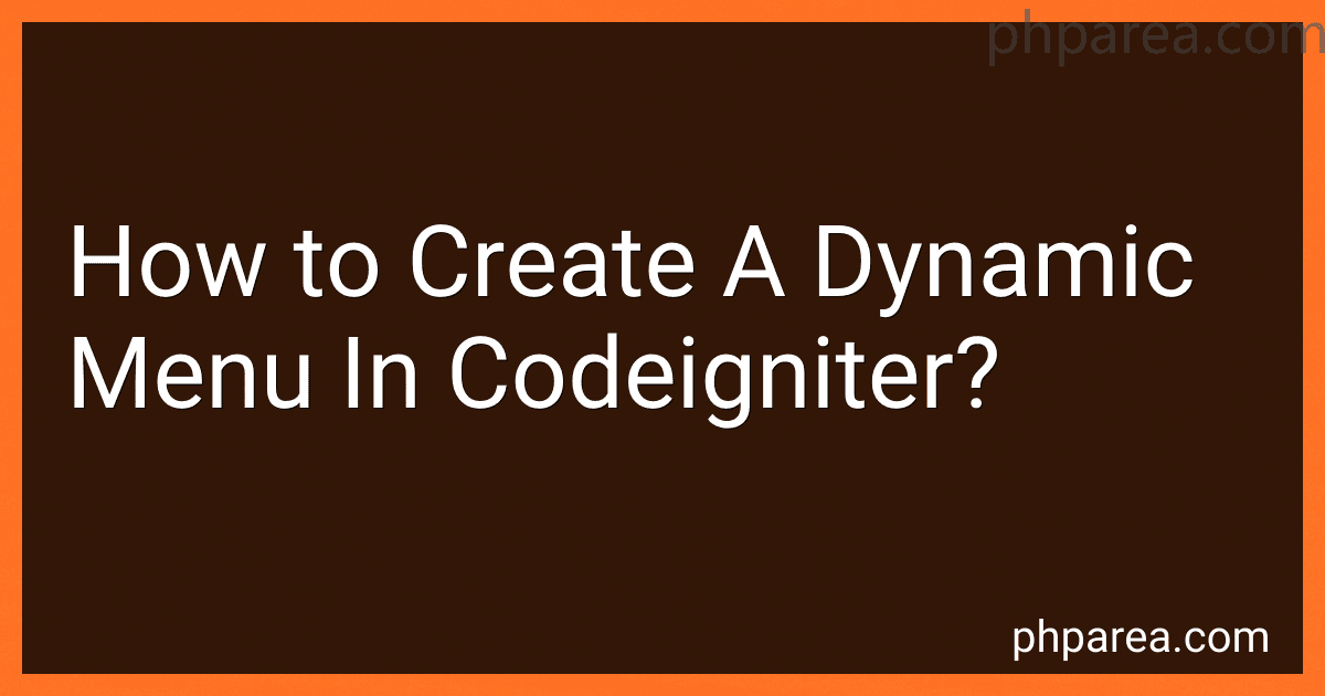 How to Create A Dynamic Menu In Codeigniter? preview