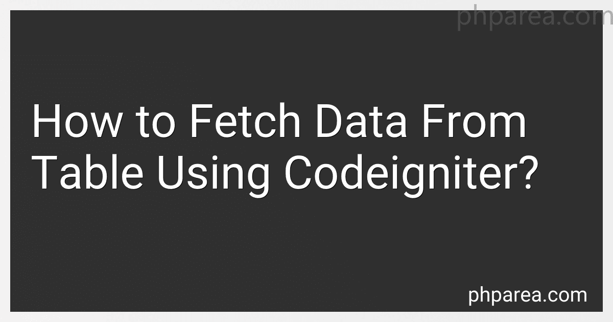 How to Fetch Data From Table Using Codeigniter? preview