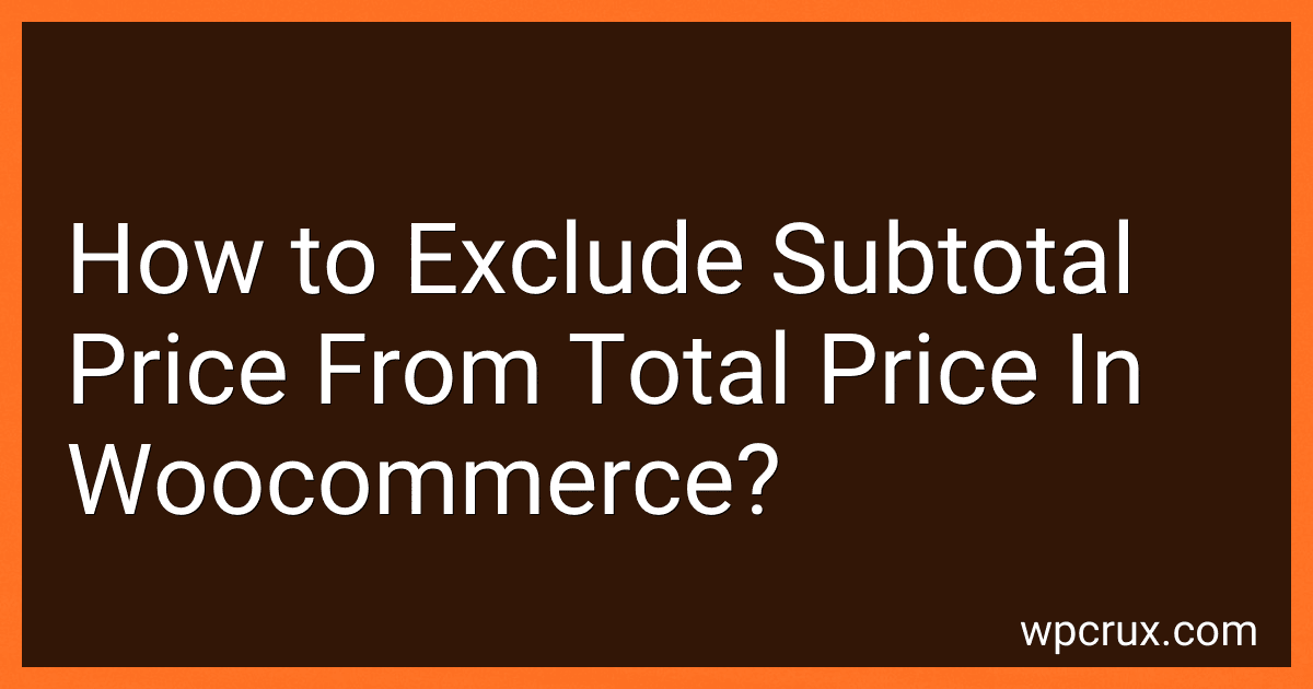 How to Exclude Subtotal Price From Total Price In Woocommerce? image