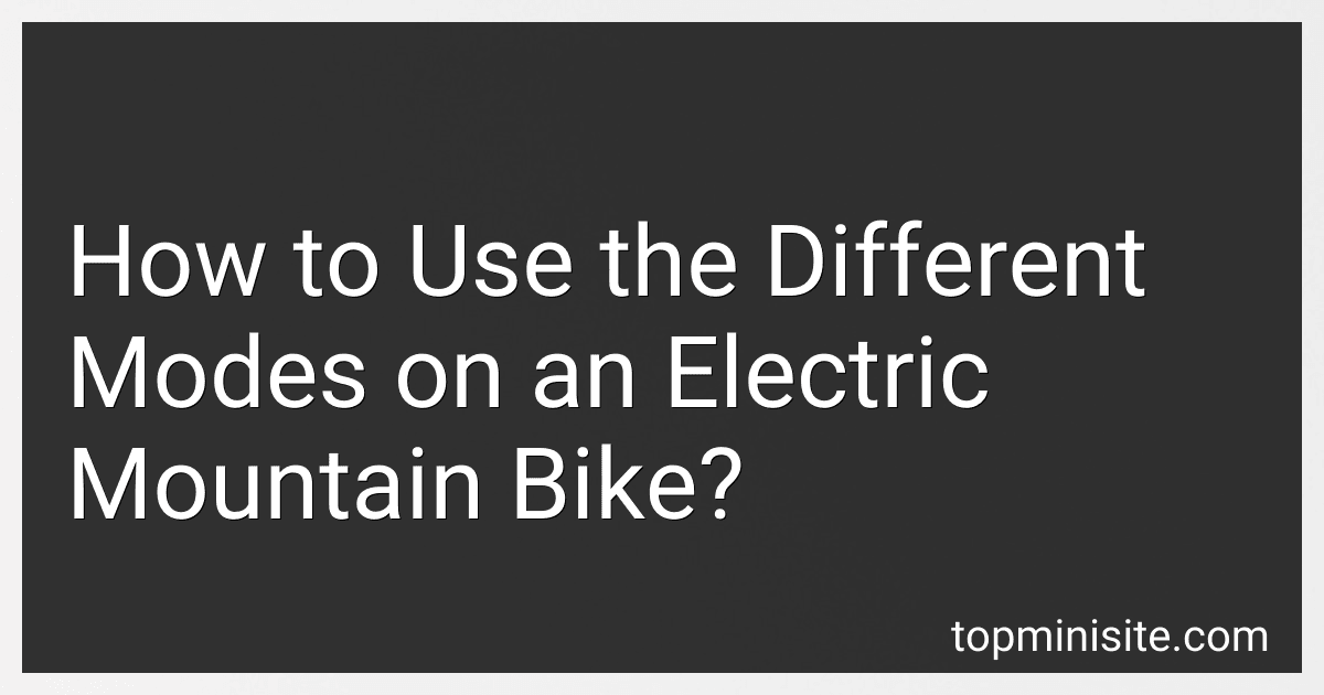 How to Use the Different Modes on an Electric Mountain Bike? image