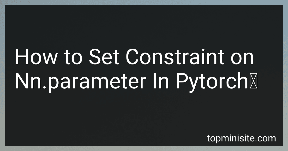 How to Set Constraint on Nn.parameter In Pytorch？ image