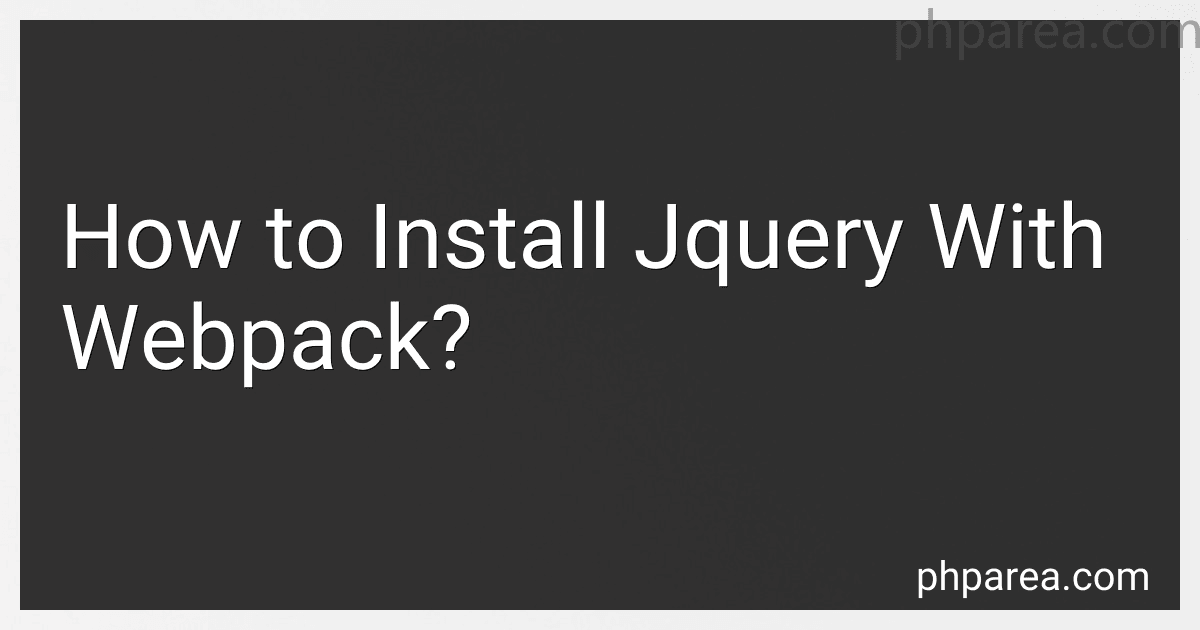 How to Install Jquery With Webpack? image