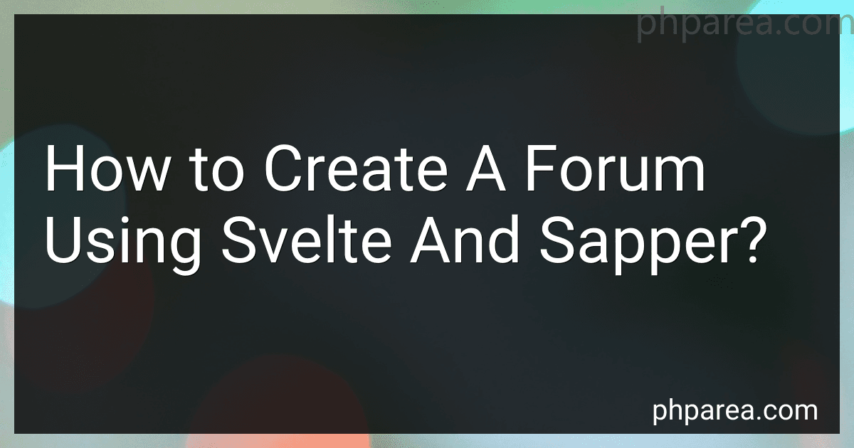 How to Create A Forum Using Svelte And Sapper? image