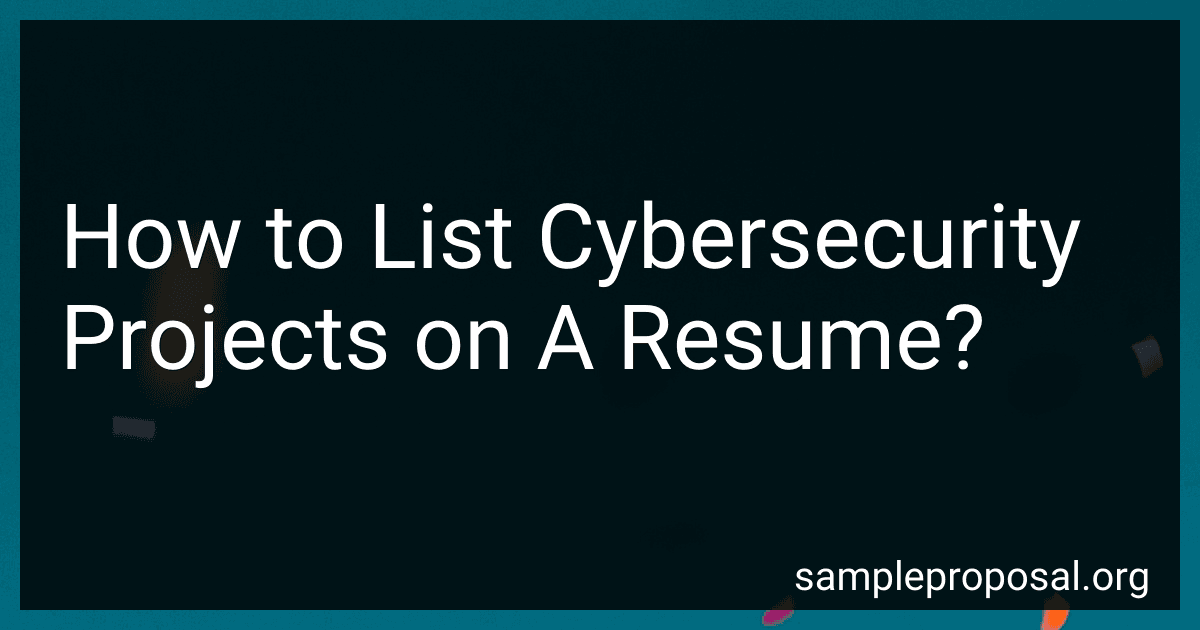 How to List Cybersecurity Projects on A Resume? image