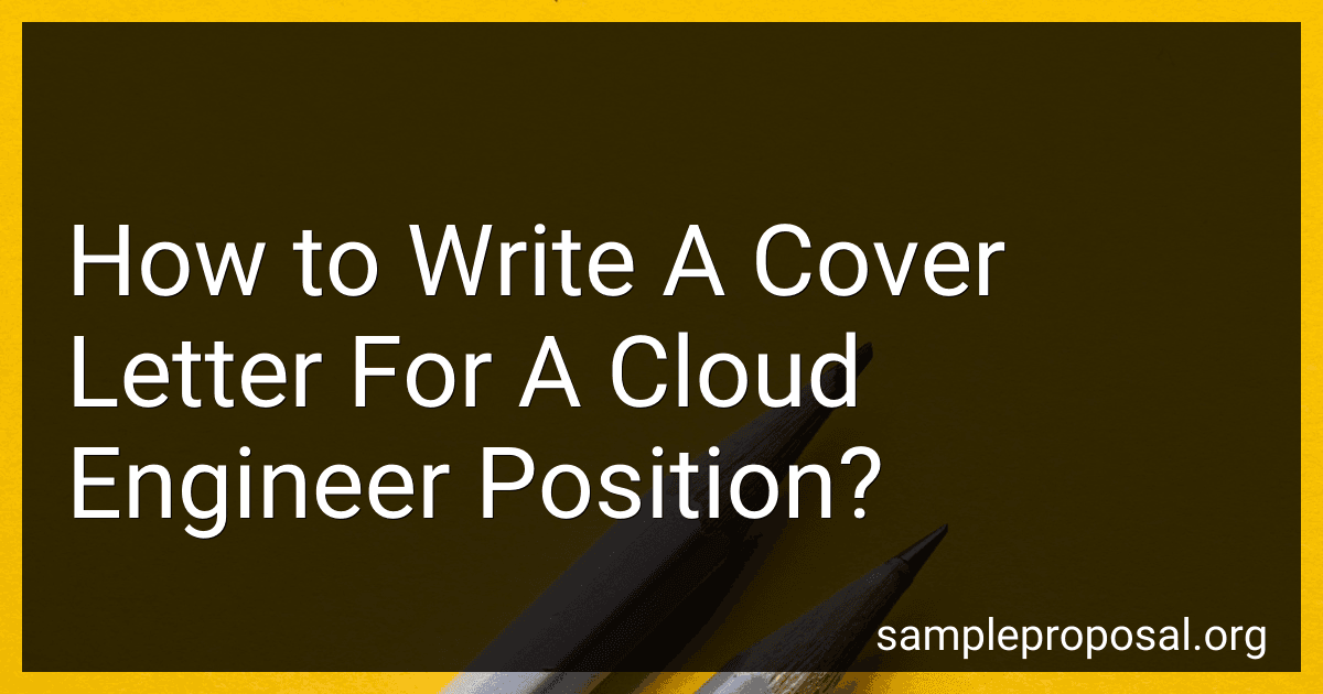 How to Write A Cover Letter For A Cloud Engineer Position? image