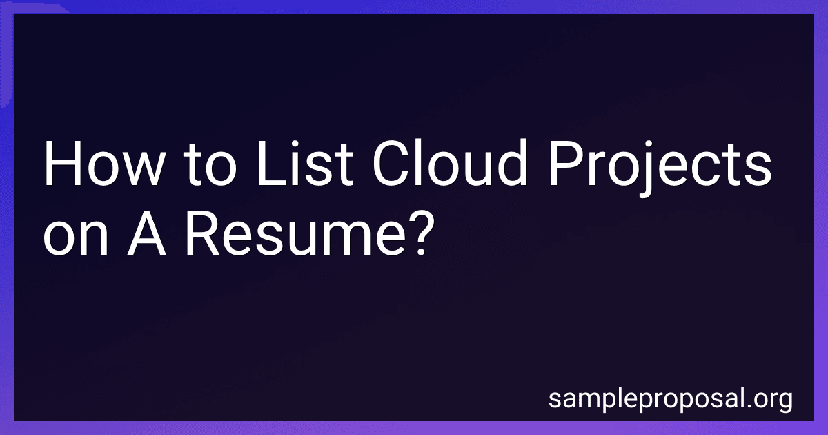 How to List Cloud Projects on A Resume? image