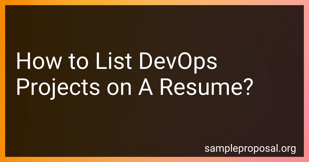 How to List DevOps Projects on A Resume? image