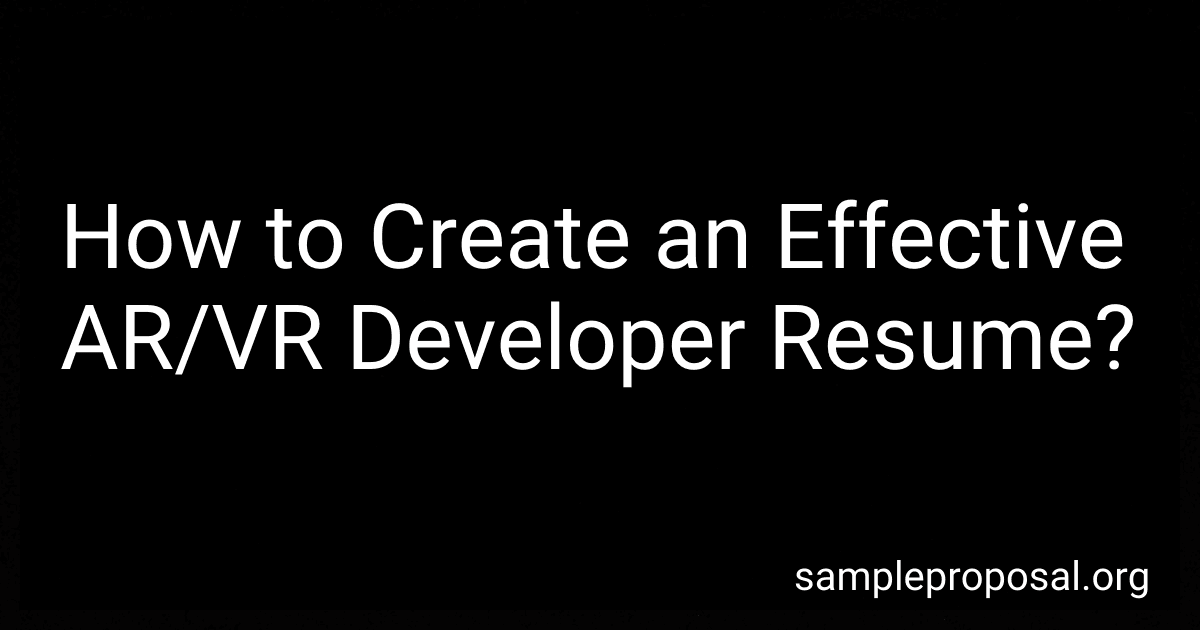How to Create an Effective AR/VR Developer Resume? image