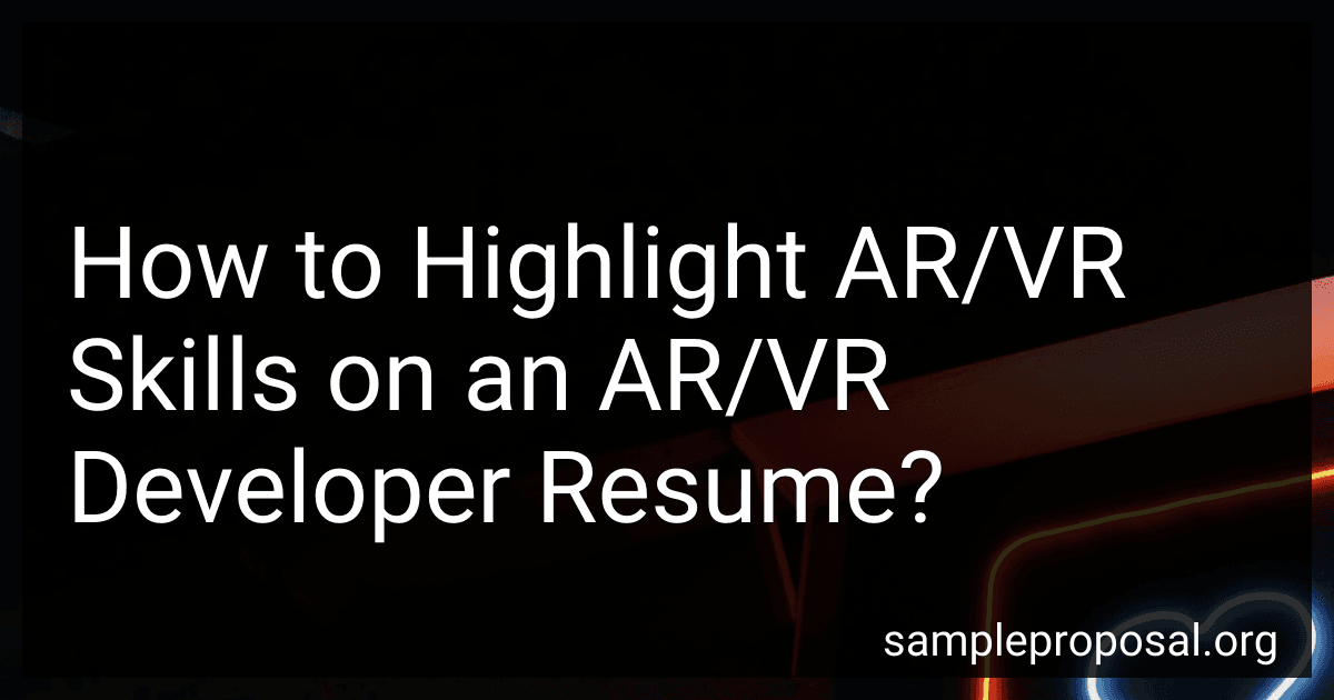 How to Highlight AR/VR Skills on an AR/VR Developer Resume? image