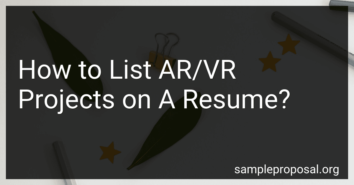How to List AR/VR Projects on A Resume? image