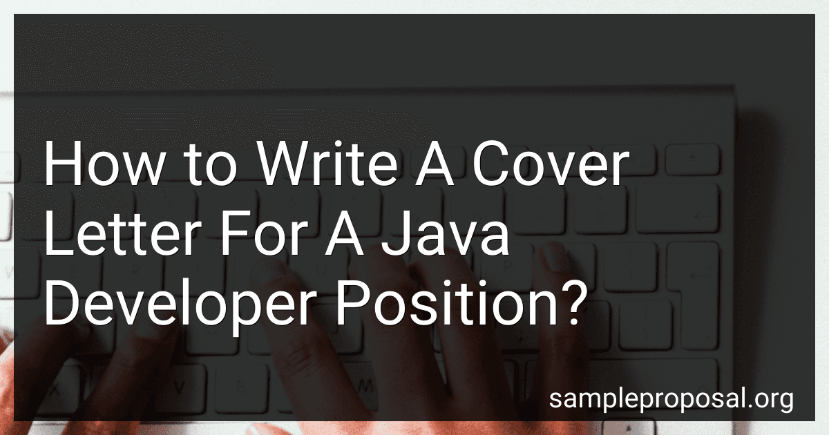 How to Write A Cover Letter For A Java Developer Position? image