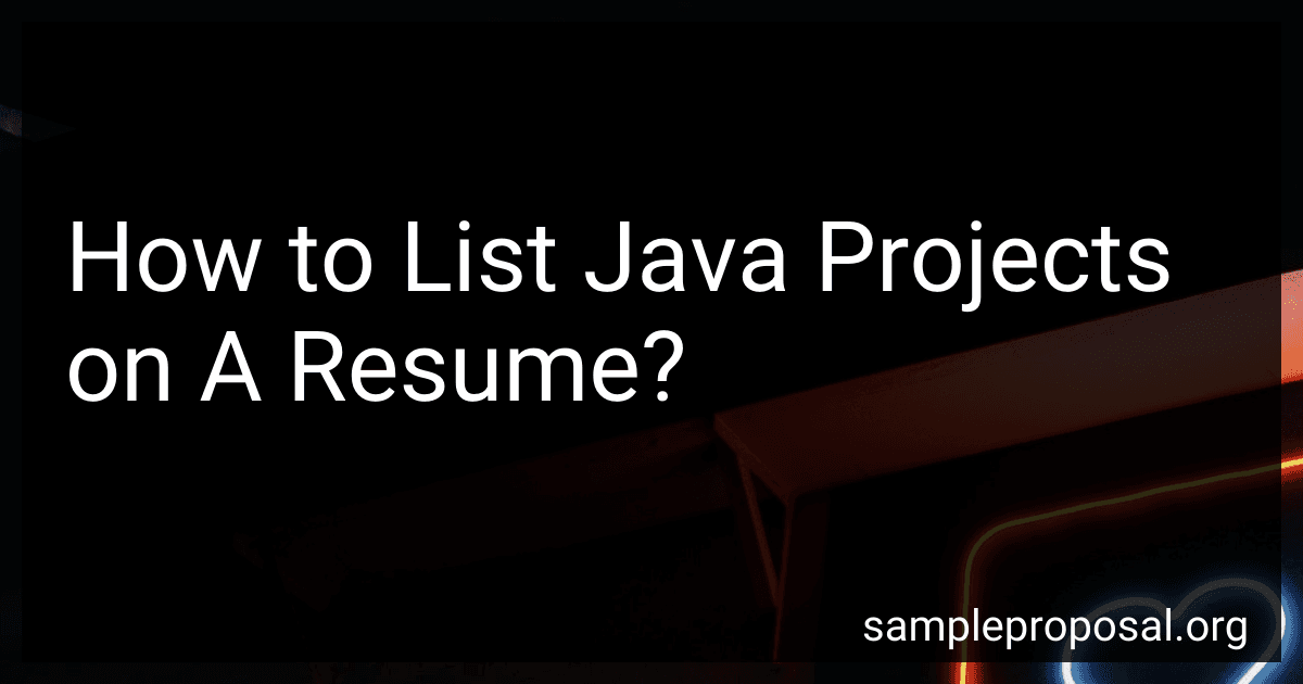 How to List Java Projects on A Resume? image