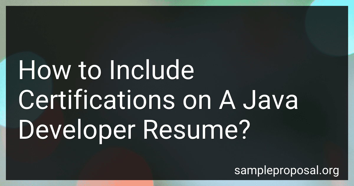 How to Include Certifications on A Java Developer Resume? image