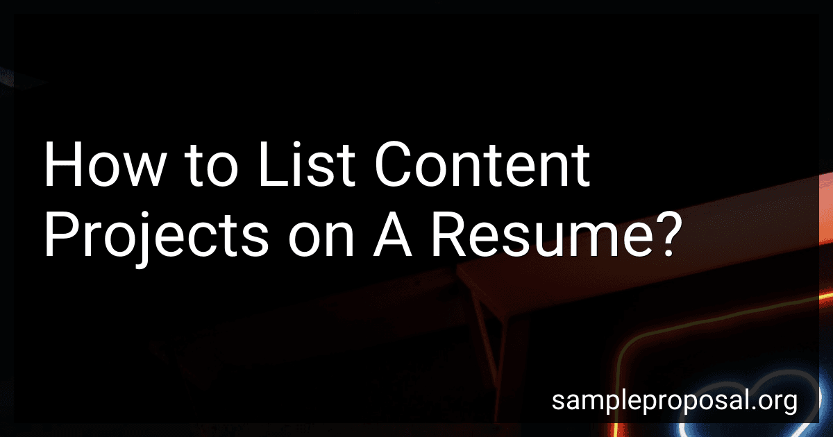 How to List Content Projects on A Resume? image