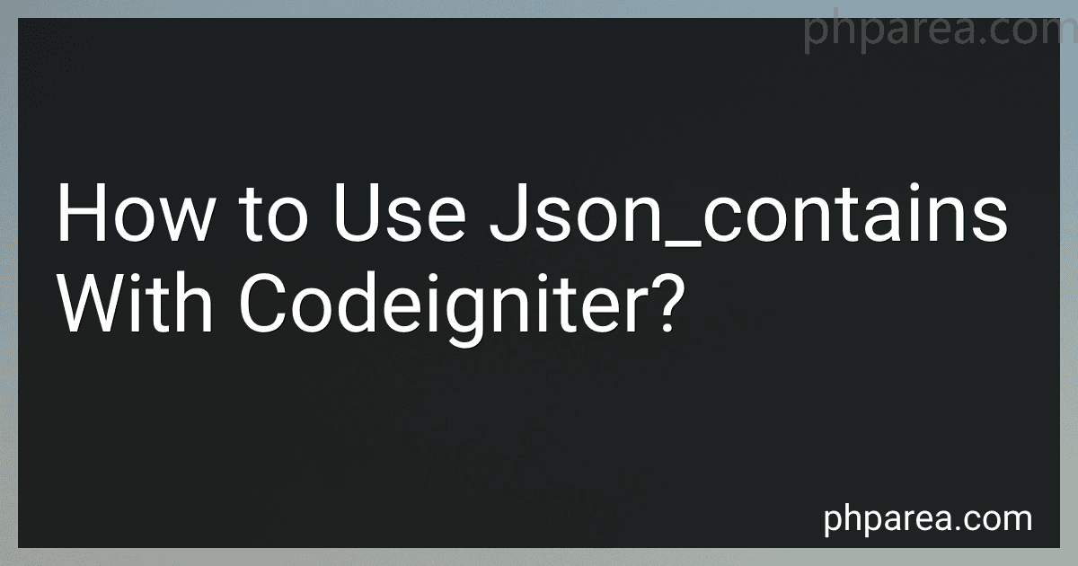 How to Use Json_contains With Codeigniter? preview