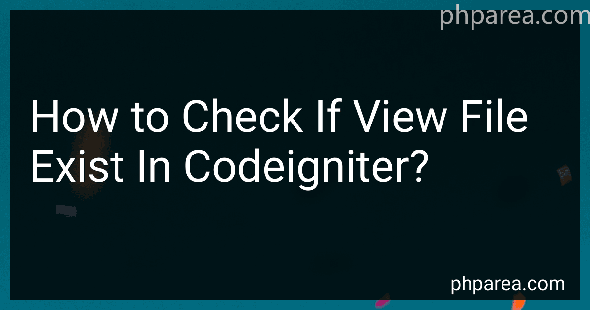 How to Check If View File Exist In Codeigniter? image