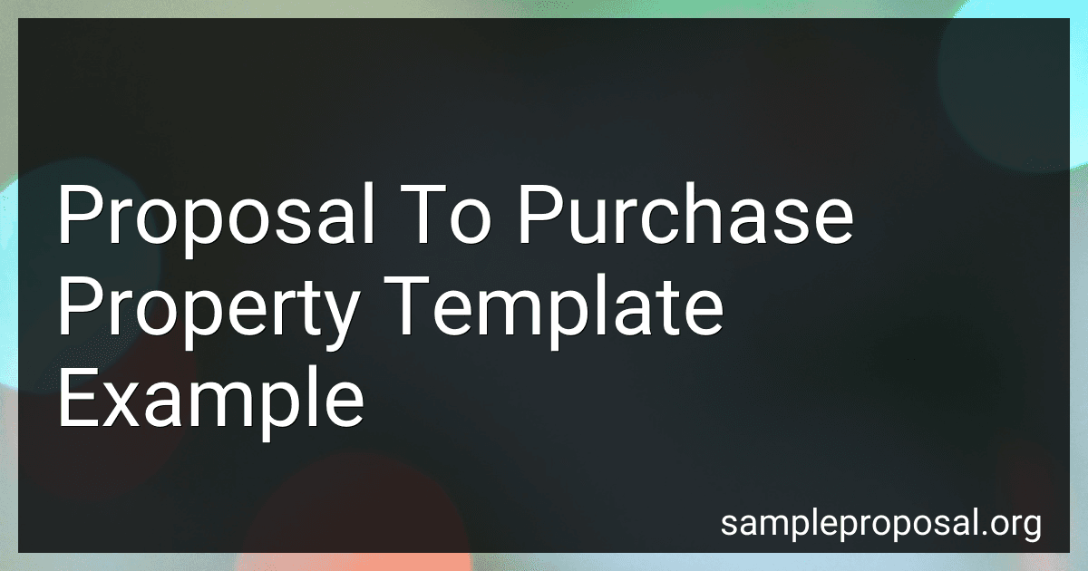 Proposal To Purchase Property Template Example image