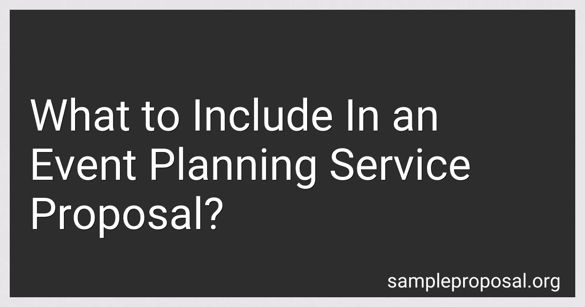 What to Include In an Event Planning Service Proposal? image