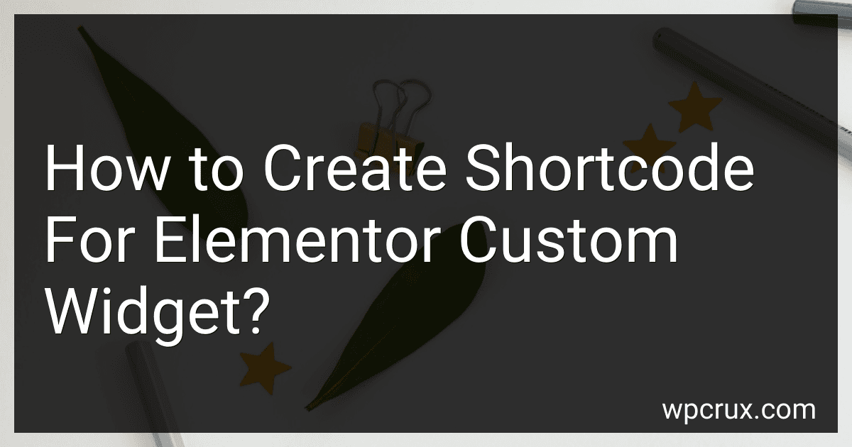 How to Create Shortcode For Elementor Custom Widget? image