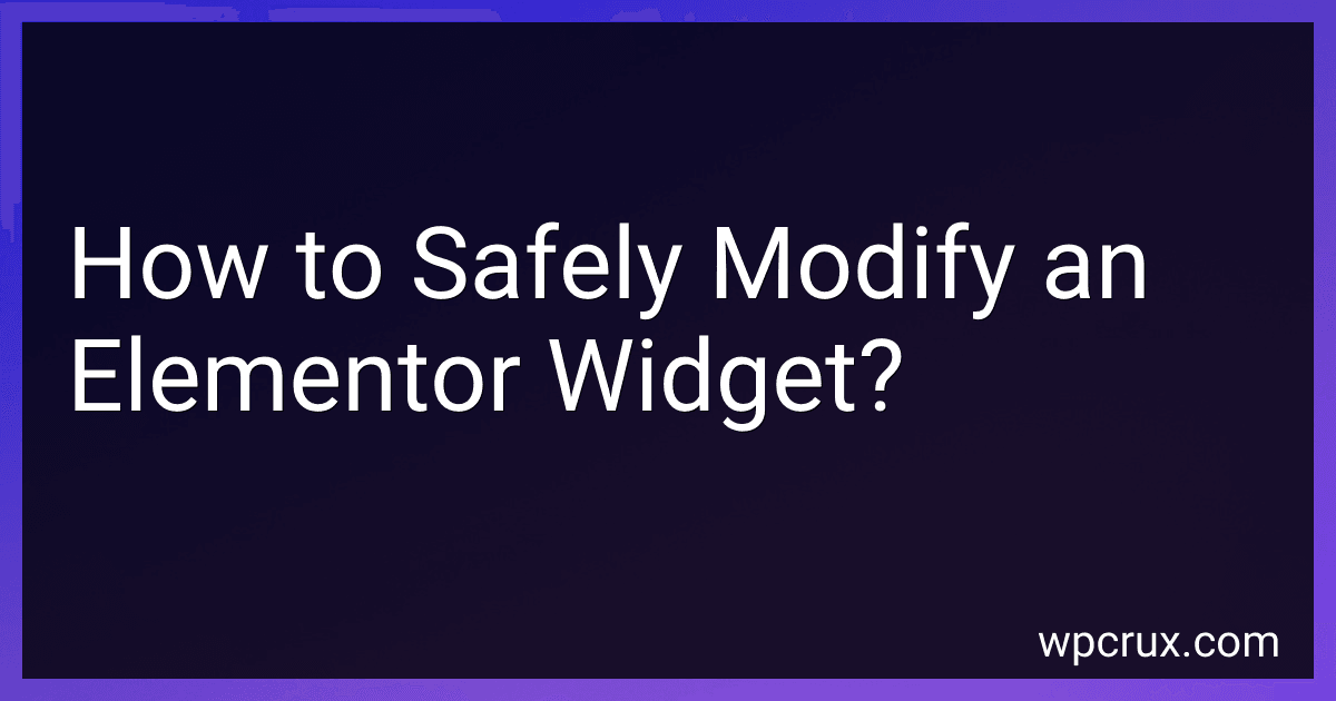 How to Safely Modify an Elementor Widget? image