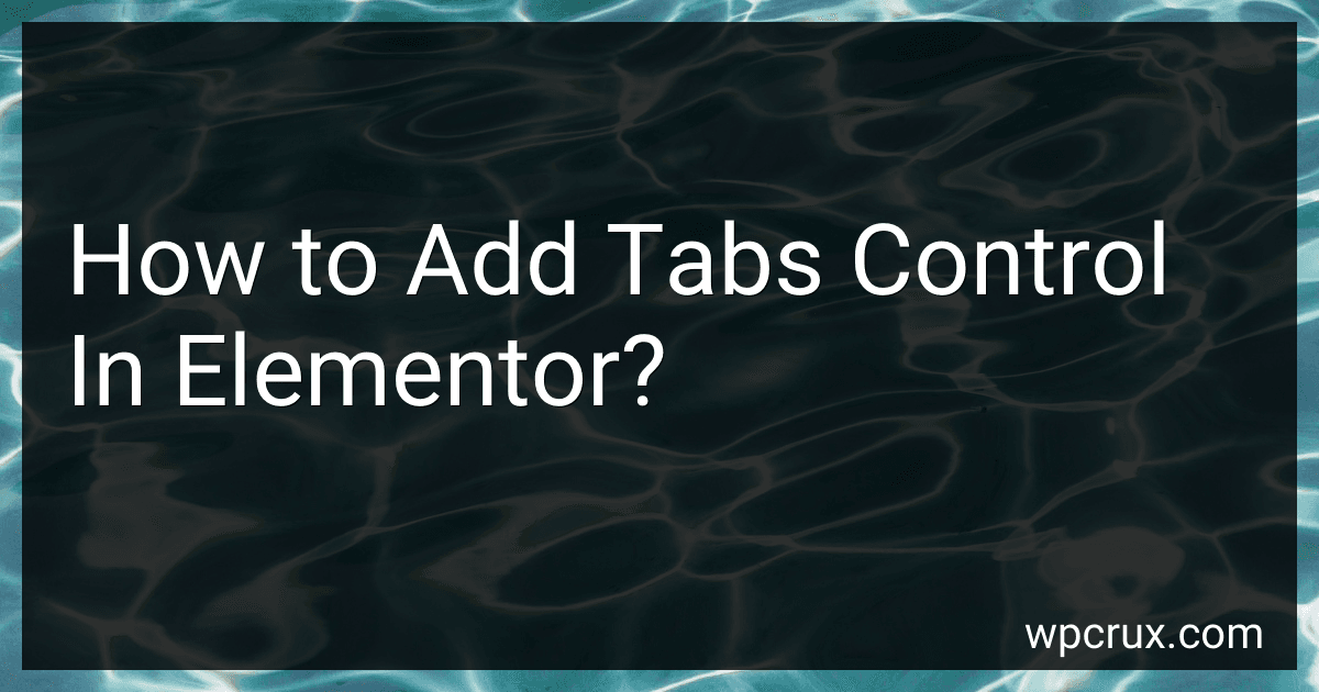 How to Add Tabs Control In Elementor? image