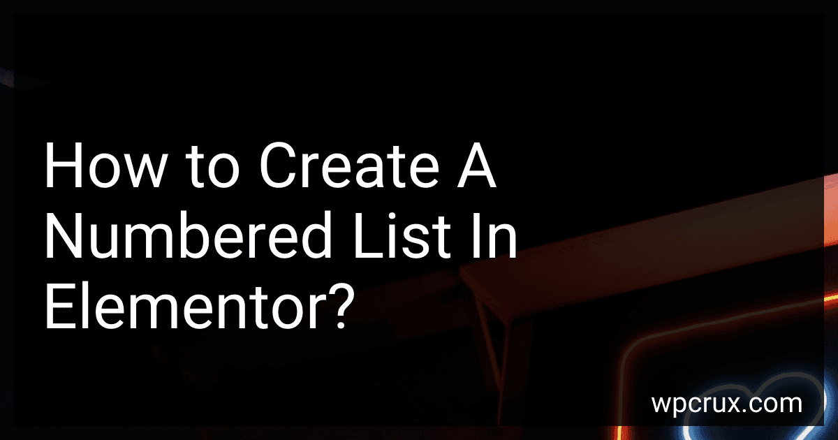 How to Create A Numbered List In Elementor? image