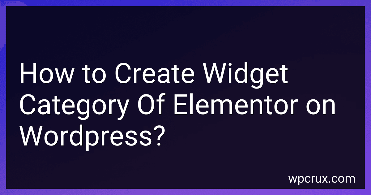How to Create Widget Category Of Elementor on Wordpress? image