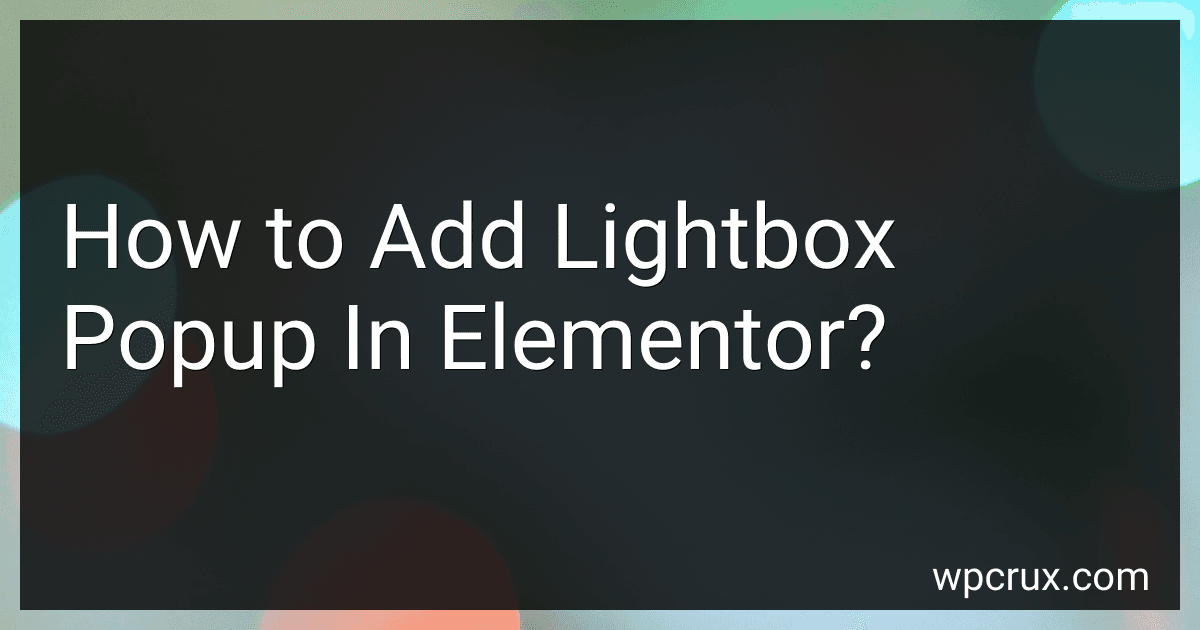 How to Add Lightbox Popup In Elementor? image