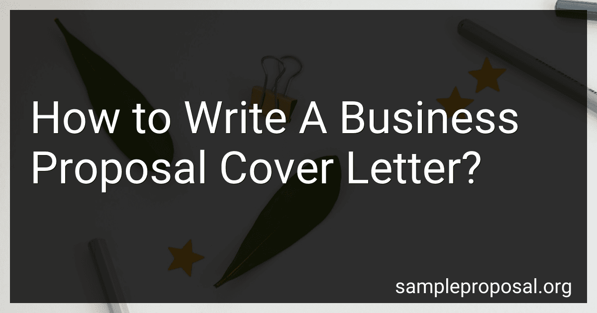 How to Write A Business Proposal Cover Letter? image