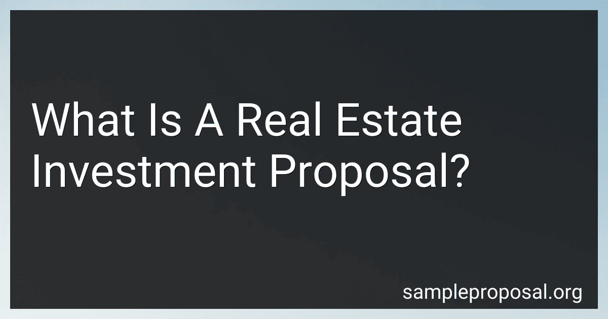 What Is A Real Estate Investment Proposal? image