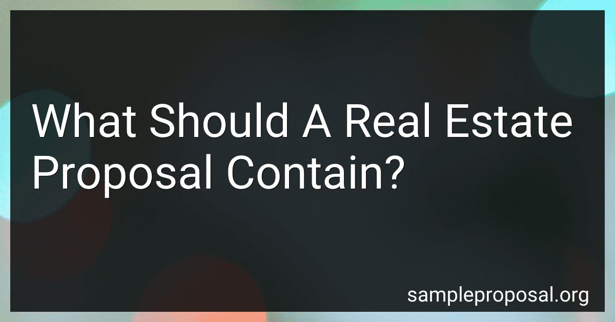 What Should A Real Estate Proposal Contain? image