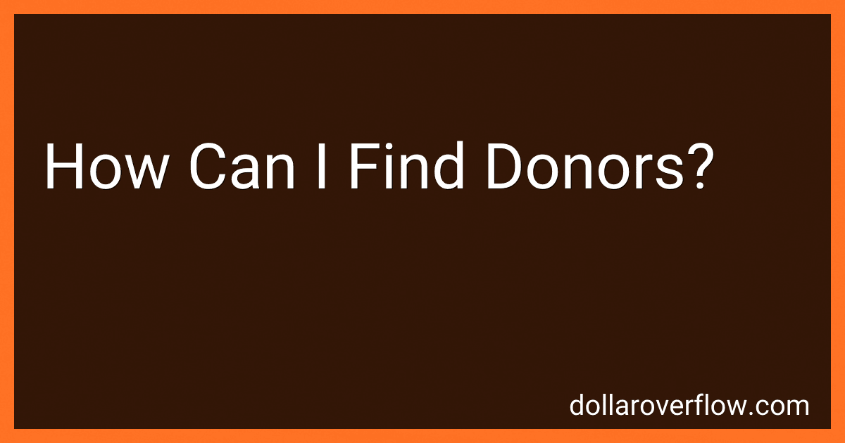 How Can I Find Donors? image