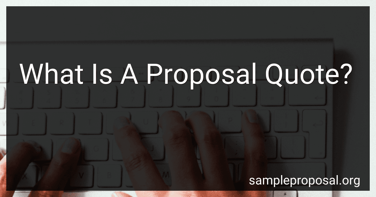 What Is A Proposal Quote? image