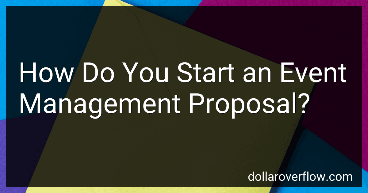 How Do You Start an Event Management Proposal? image