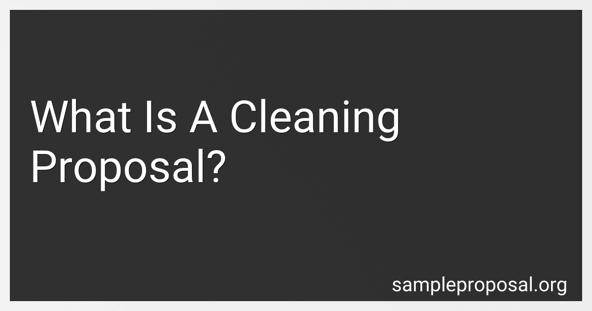 What Is A Cleaning Proposal? image