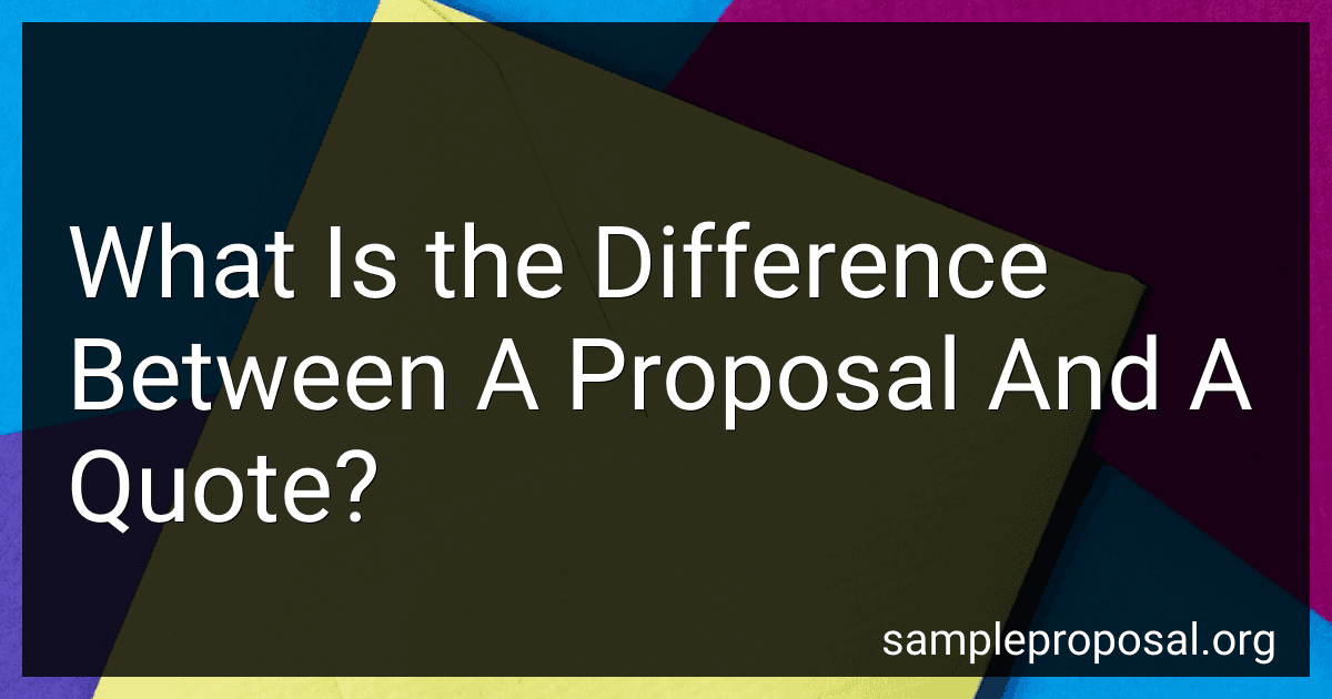 What Is the Difference Between A Proposal And A Quote? image