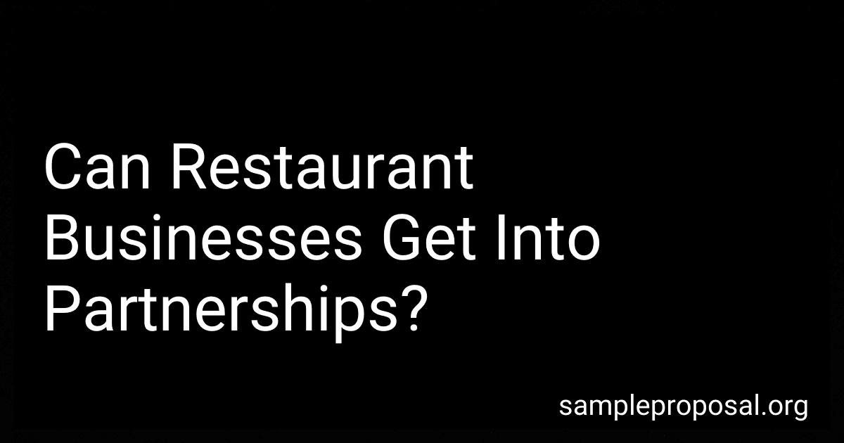 Can Restaurant Businesses Get Into Partnerships? image